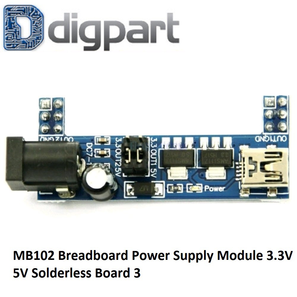 Jual MB102 Breadboard Power Supply Module 3.3V / 5V Solderless Board ...