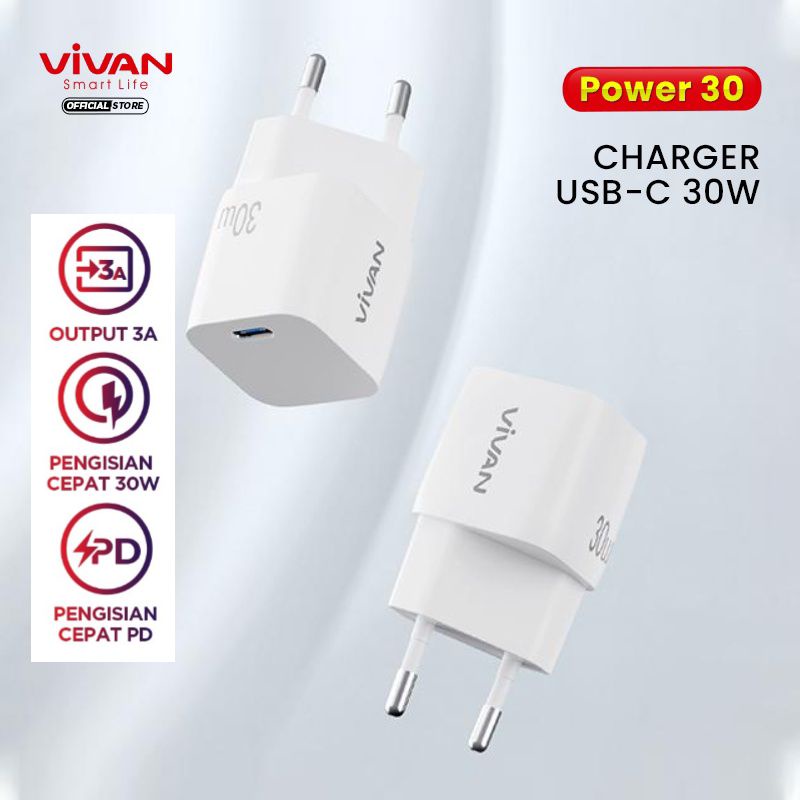 Jual Adaptor Charger Vivan Power Watt Super Fast Charging Usb Type C