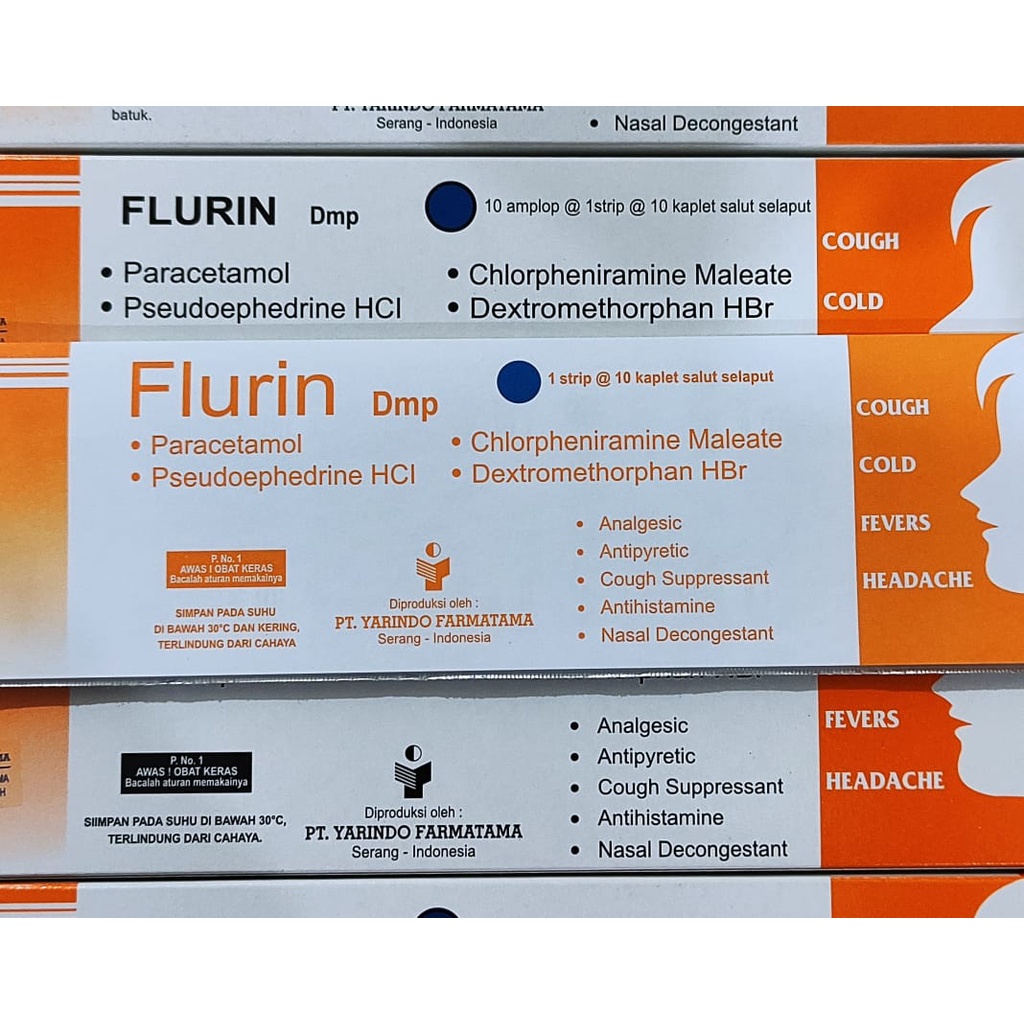 Jual Flurin Dmp 10 Kaplet / Obat Demam / Sakit Kepala / Hidung ...