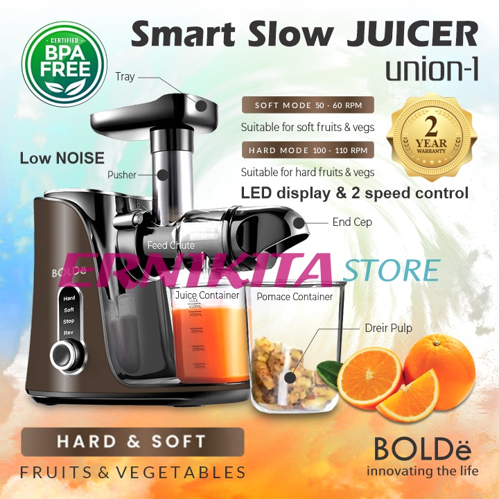 Jual BOLDe SMART SLOW JUICER UNION 1 Bisa Buat Susu Kacang dan Santan Pengekstrak Buah Sayur