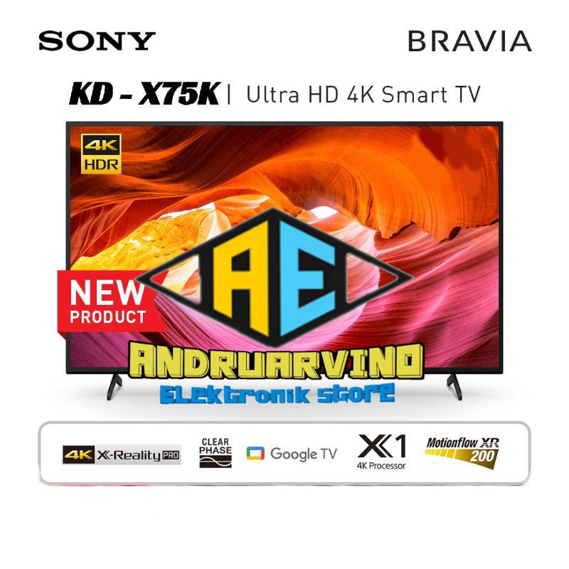 Jual SONY 50X75K UHD 4K GOOGLE TV 50 INCH KD50X75K GARANSI RESMI