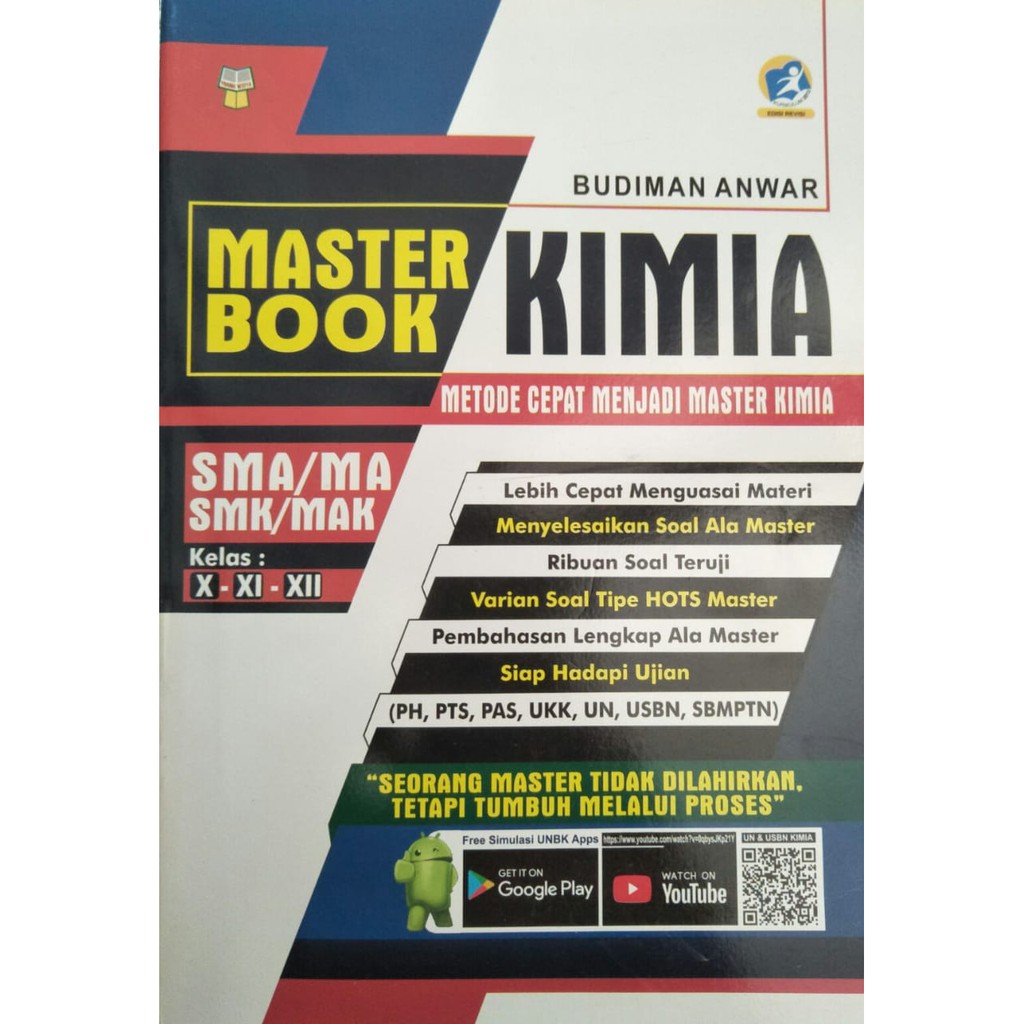 Jual BUKU SOAL SMA- MASTER BOOK KIMIA SMA-MA/SMK-MAK KELAS X, XI, XII ...