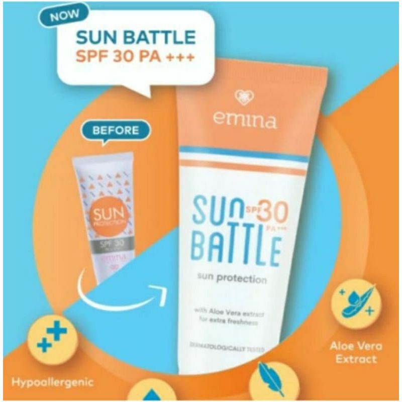Jual Emina Sun Battle Suncreen SPF 30 PA+++ Shopee Indonesia