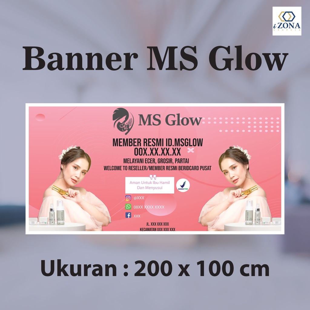 Jual Banner Spanduk Produk Ms Glow Custom Desain Shopee Indonesia 6841