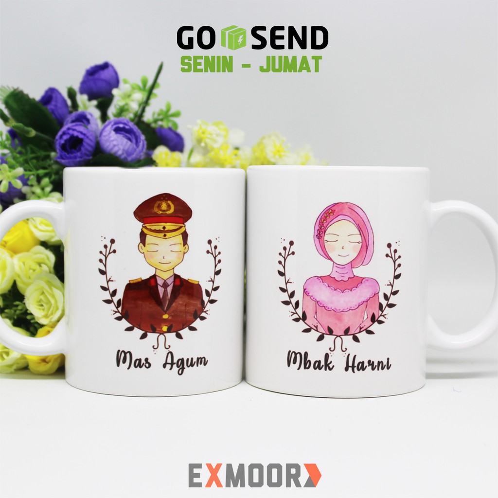Jual Mug Couple Polisi dan Wanita Hijab untuk Kado Pernikahan | Shopee ...