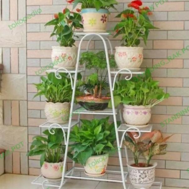 Jual Rak Pot Bunga Besi Susun 9 Standing Rak Besi Tanaman Hias 9