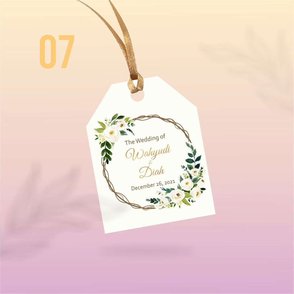 Jual Hang Tag Souvenir 4x5,5 cm / Engagement / Wedding/ Hang Tag Ucapan ...