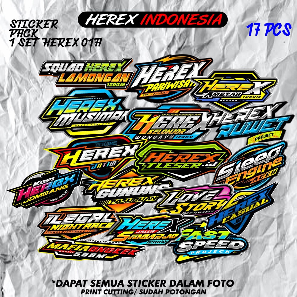 Jual Sticker Pack 1 Lembar Herex Racing Stiker Pack Stiker Motor