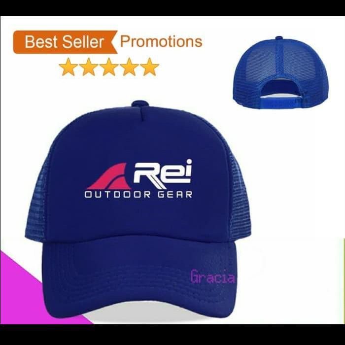 Jual EKSKLUSIF TOPI TRUCKER JARING POLOS CUSTOM REI OUTDOOR GEAR