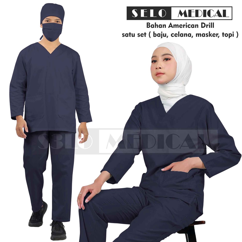 Jual BAJU OK LENGAN PANJANG BAJU JAGA BAJU OKA SCRUB LENGAN PANJANG
