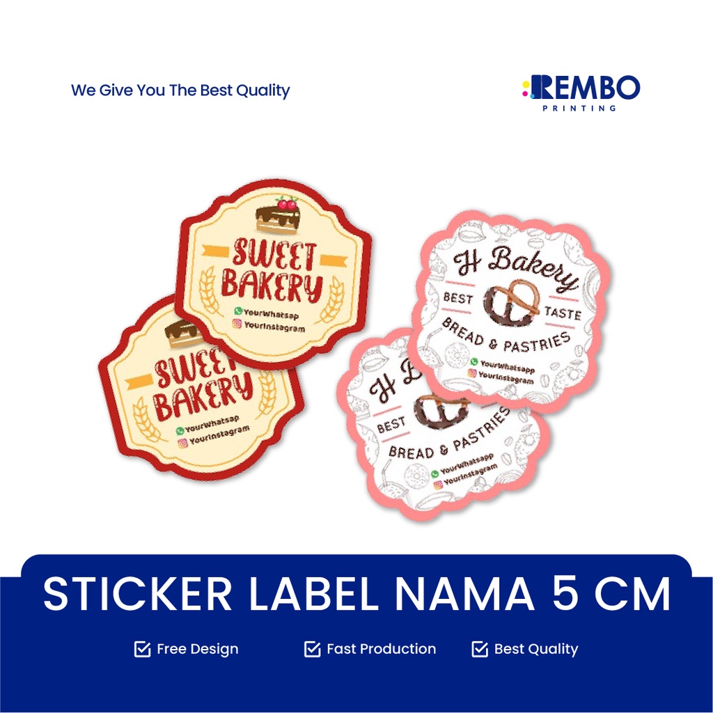 Jual CETAK STIKER LABEL NAMA 5 CM / LABEL BULAT LABEL MAKANAN TOPLES ...