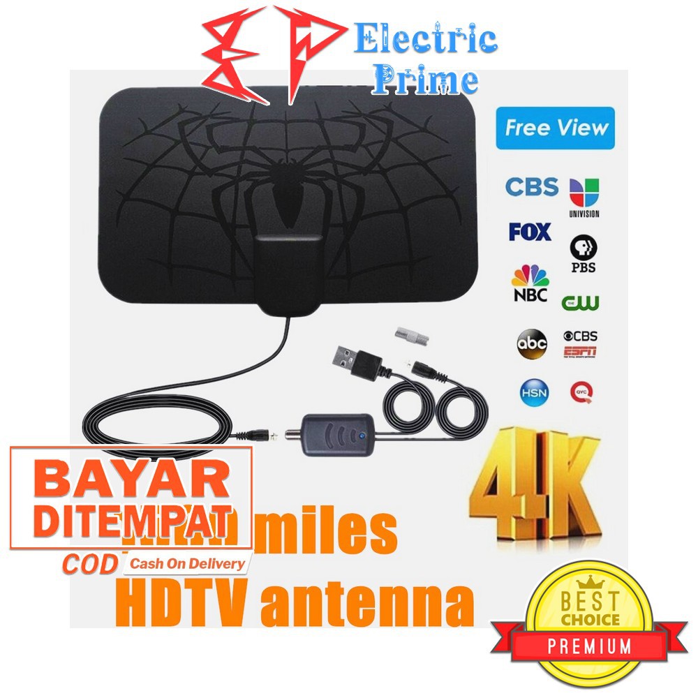 Jual Antena TV Digital Indoor TRIPLEDI 4K HDTV DVB-T2 Penguat Sinyal ...