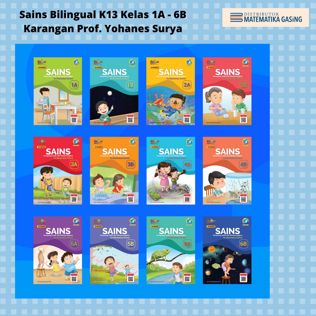 Jual Buku Sains Gasing Bilingual K13 Sd Kelas 1a 6b Karangan Prof Yohanes Surya 12 Buku 4868