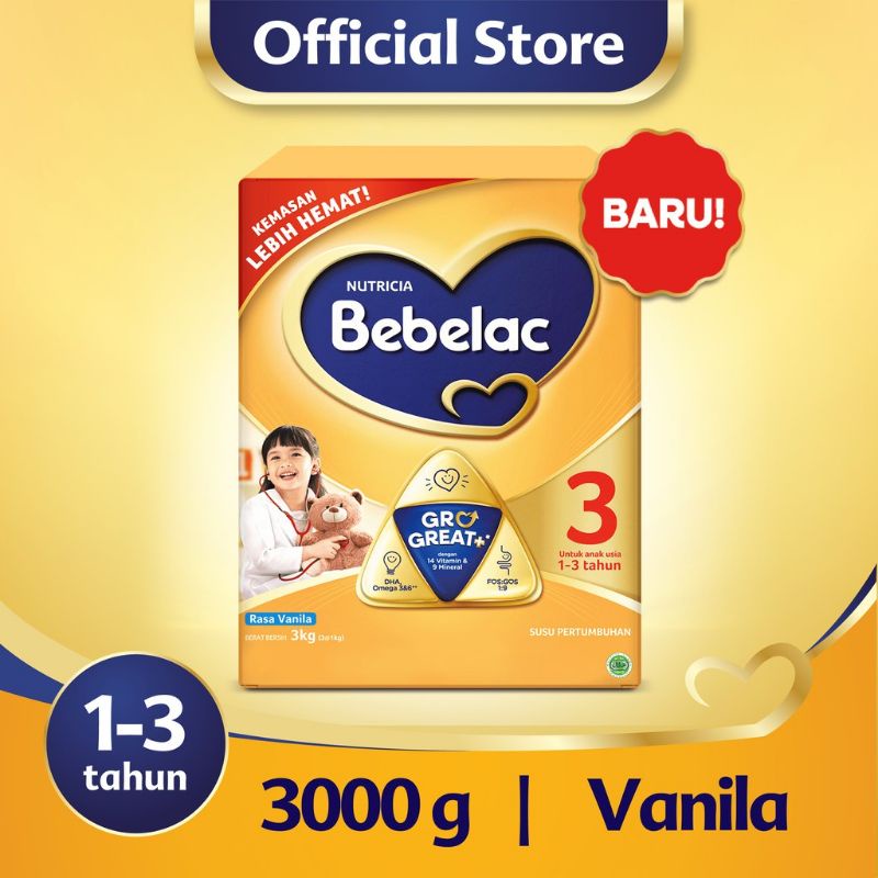 Jual BEBELAC 3 dan 4 VANILLA 3000g exp Okt 2026 Beli 2 Box Free Gift ...