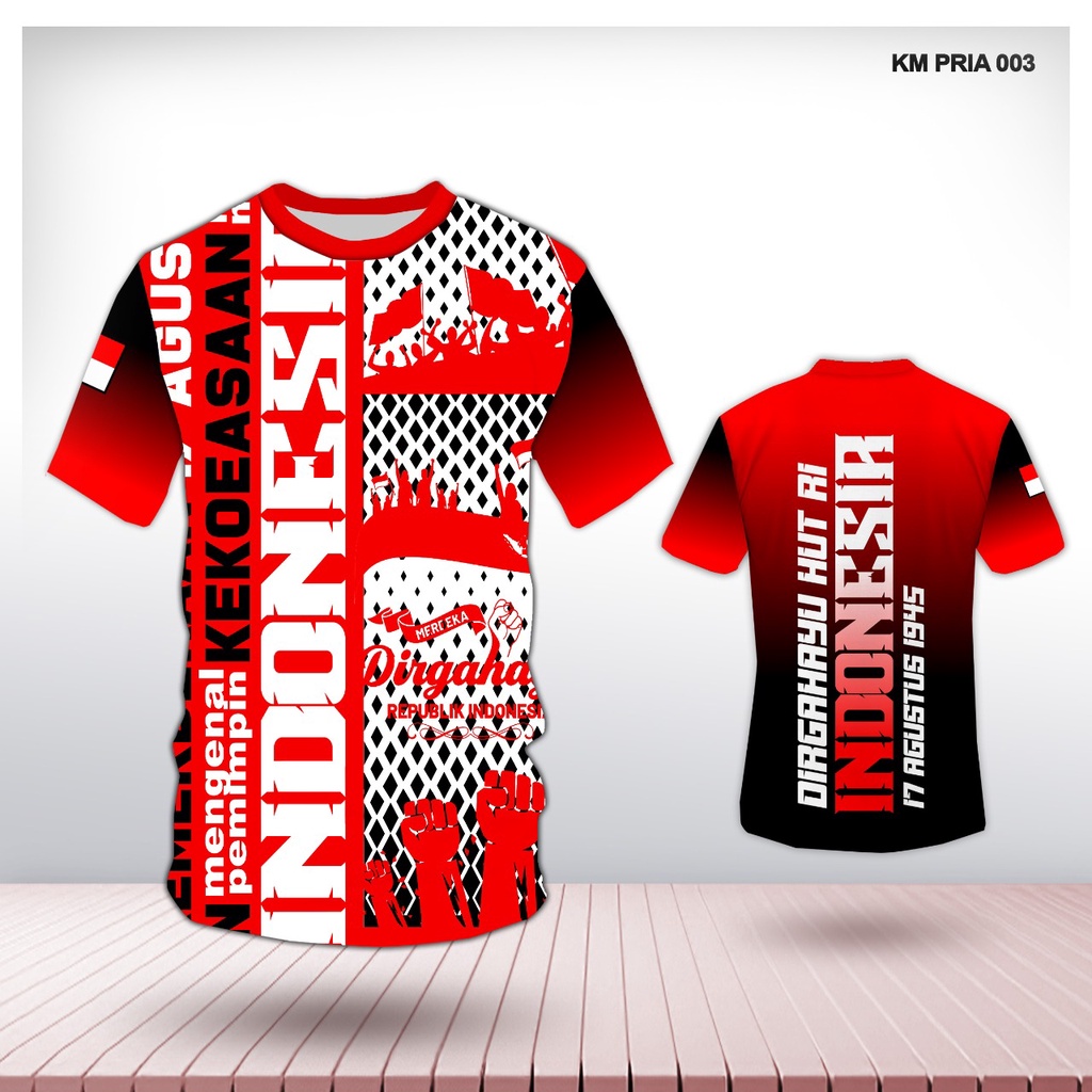 Jual Kaos Baju Jersey Pria Edisi Hut Kemerdekaan Indonesia Bisa