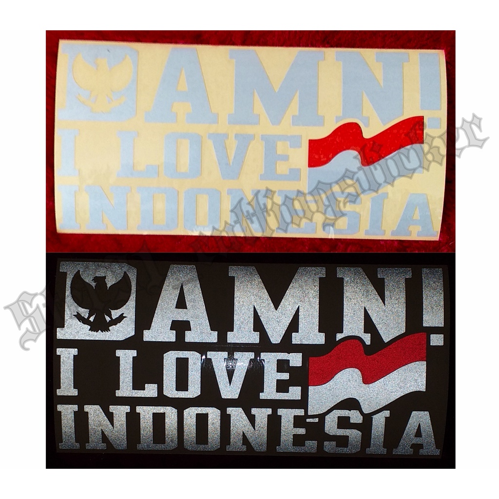 Jual Stiker cutting Damn I Love Indonesia, sticker Love Indonesia ...