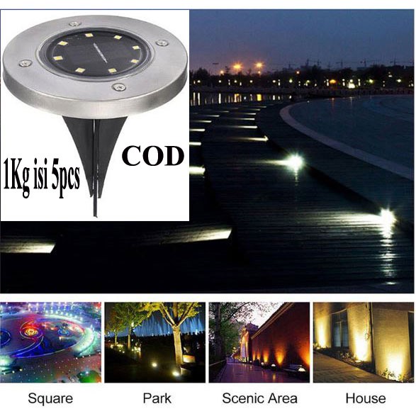 Jual Tanam LED Solar Outdoor 8 LED Waterproof/Lampu Taman LED | Shopee ...