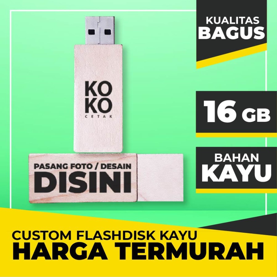 Jual Flashdisk Kayu FDWD01 16 GB Custom BERGARANSI - USB CUSTOM 16 GB ...