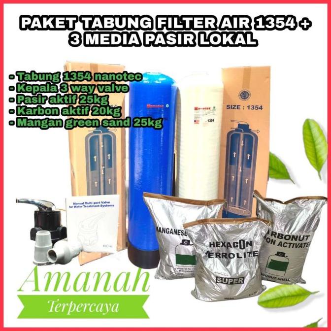 Jual Paket Filter Air Frp 1354 + 3 Media Pasir Lokal Tabung Nanotec