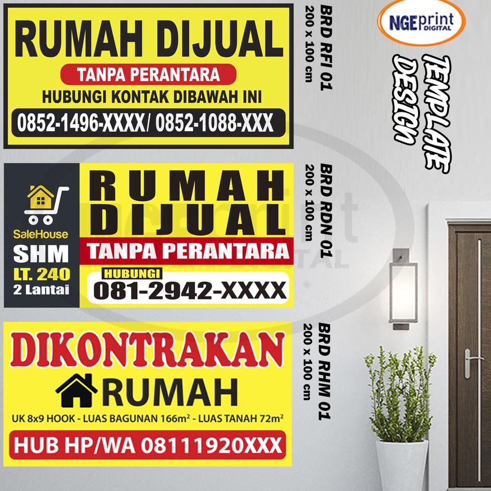 Jual Terbaik.. Spanduk Rumah Dijual / Rumah Disewakan / Rumah ...