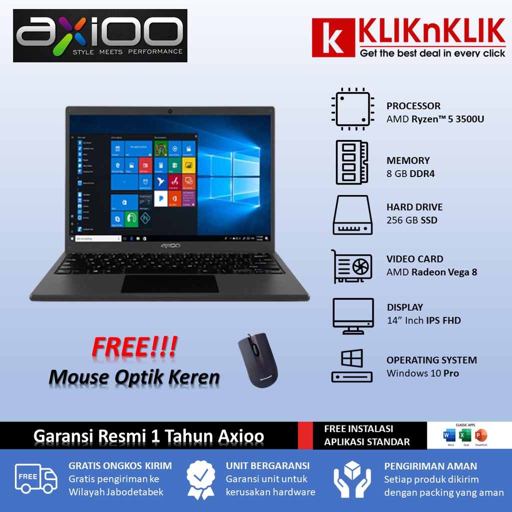 Jual Axioo Slimbook S Amd Ryzen U Gb Gb Gb Ssd Fhd Grey Shopee Indonesia