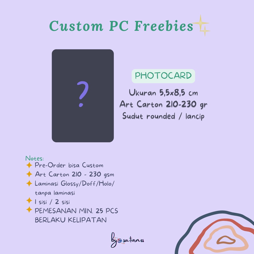 Jual CUSTOM CETAK PHOTOCARD (FREEBIES) | Shopee Indonesia
