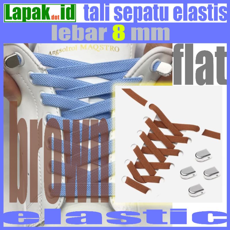 Jual tali sepatu elastis flat lebar dengan metal lock | Shopee Indonesia