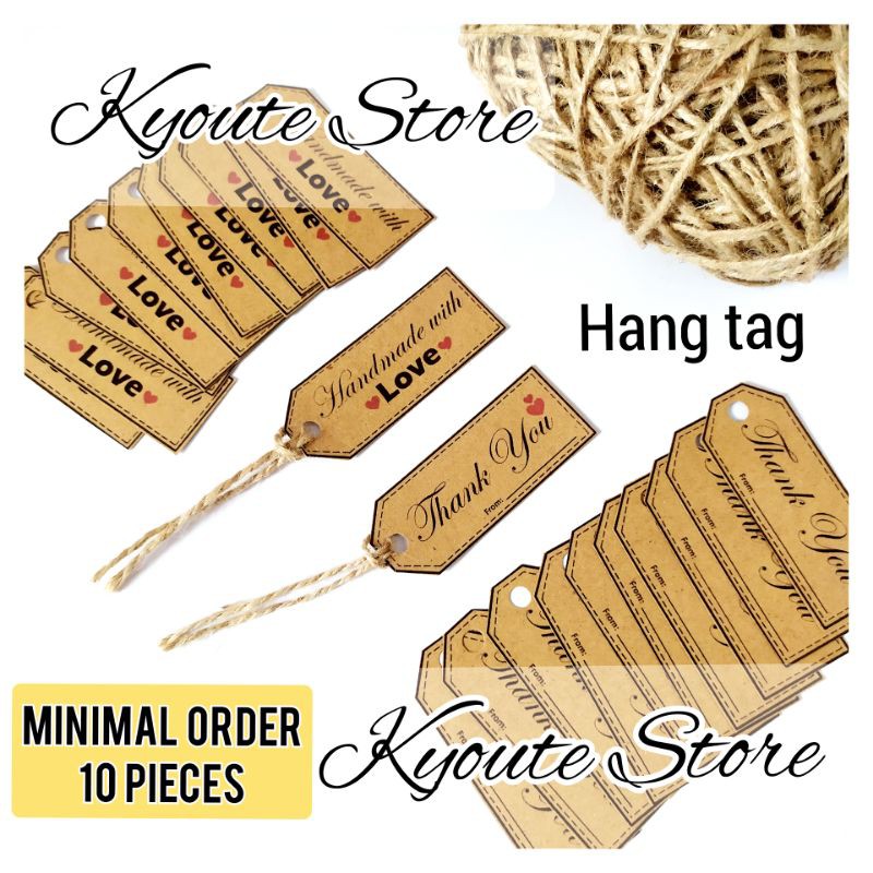 Jual Craft Hang Tag Thank You & Handmade / Gift Tag / Tag Produk