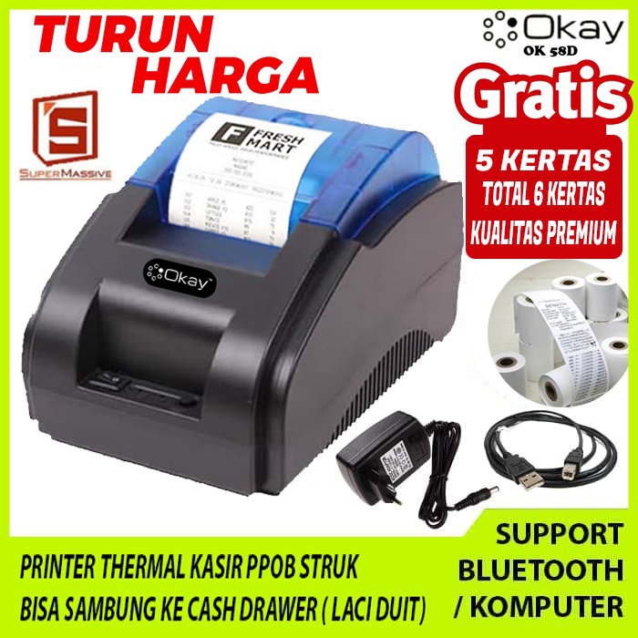 Jual Okay Ok D Plus Kertas Pcs Printer Thermal Bluetooth Kasir Ppob