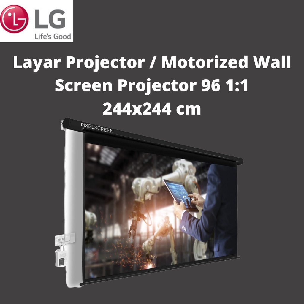 Jual Layar Projector / Motorized Wall Screen Projector 96 1:1 244x244 ...