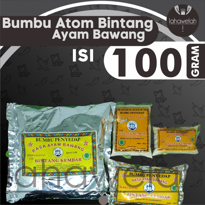 Jual BUMBU Tabur Atoom BINTANG 100g Penyedap Rasa Ayam Bawang/Balado ...