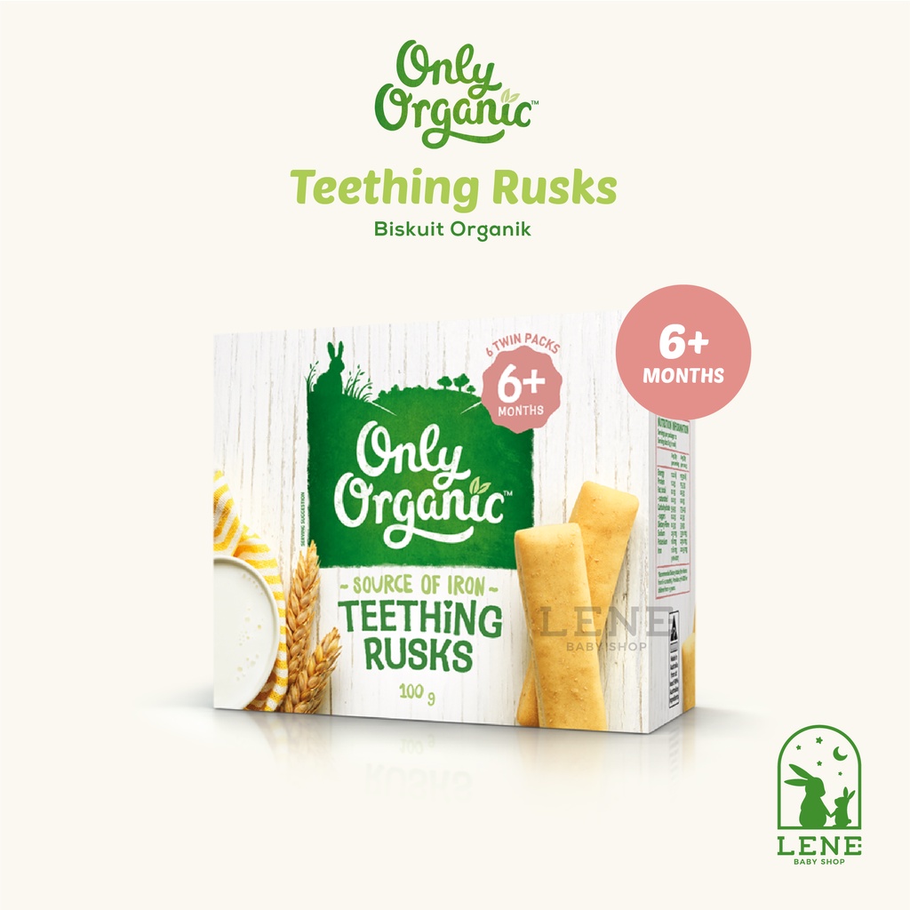 Jual Only Organic Teething Rusks 100gr (6+ months) Shopee Indonesia