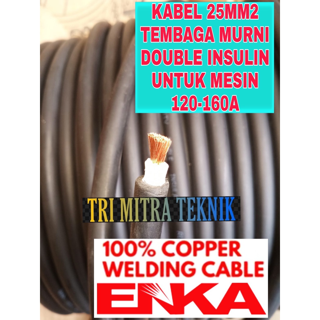 Jual [HARGA PER 5 METER] Kabel las full tembaga Murni 25mm2 Enka ...