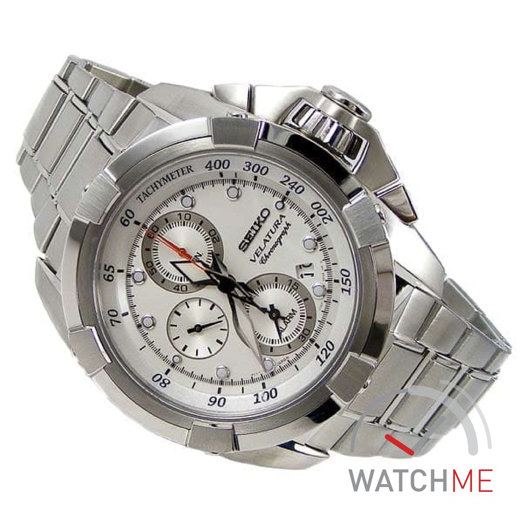 Jual Jam Seiko Velatura SNAA89P1 Chronograph Alarm Tachymeter 100m Stainless Steel Original Bergaransi Shopee Indonesia