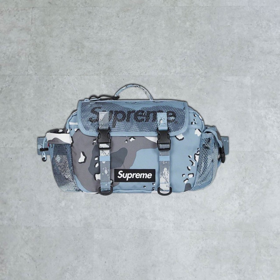 Supreme Waist Bag Ss20 Blue Camo Supreme SS20 Waist Bag Blue