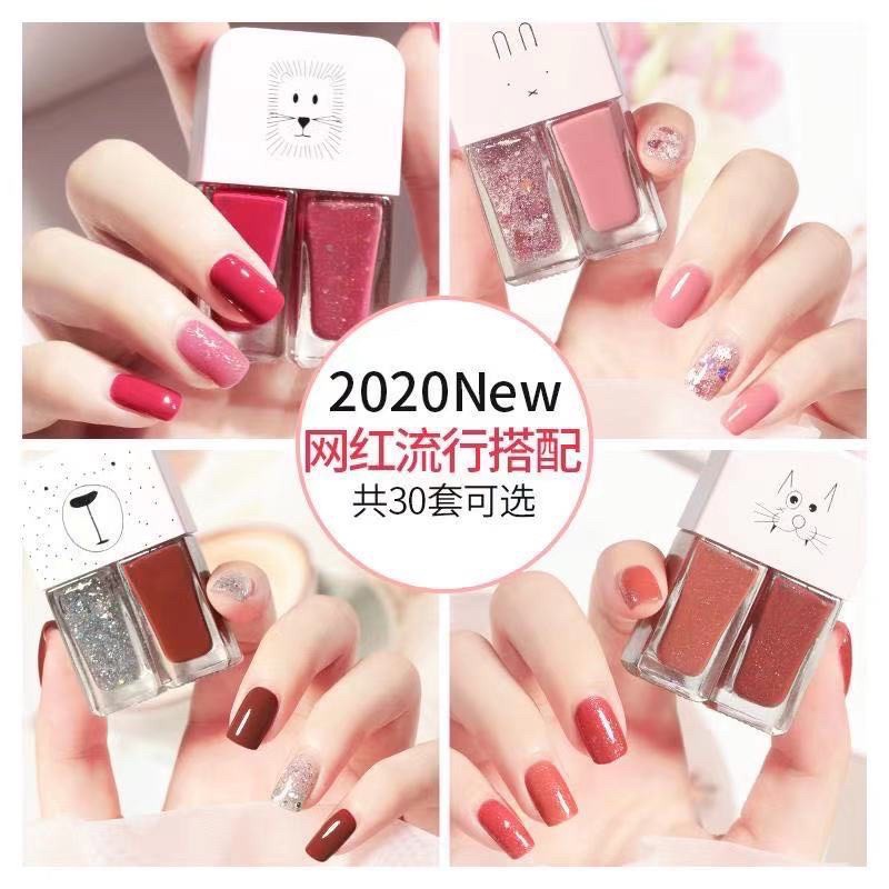 Jual (30WARNA) AIXSCOCO PREMIUM KOREAN NAIL POLISH kutek 2in1 HALAL 2