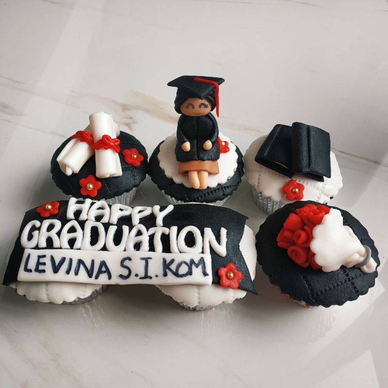 Jual kue wisuda graduation cupcake themed custom | Shopee Indonesia