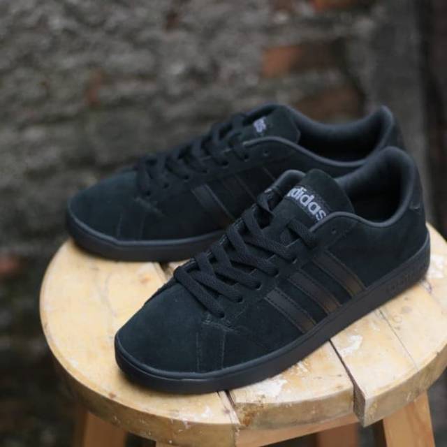 Adidas neo baseline suede black best sale