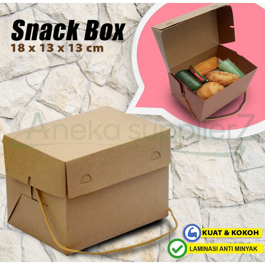 Jual Snack Box Jinjing - Kotak Kue - Cake Box - 18x13x13 cm (20pc ...