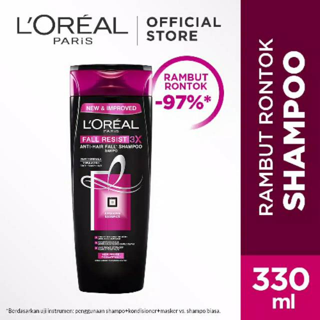 Jual L'Oreal Paris Hair Fall Resist 3x 330ml Shampoo Loreal Perawatan