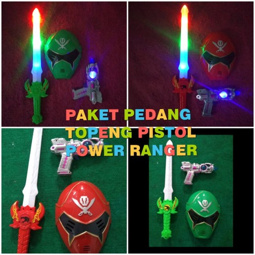 Jual Mainan anak paket PEDANG + PISTOL + TOPENG power ranger ...