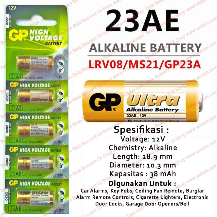 Jual Produk Terbaru Batre A23 Baterai 23a Ganti Bel Wireless Remote High Volt Battery 23ae 4208