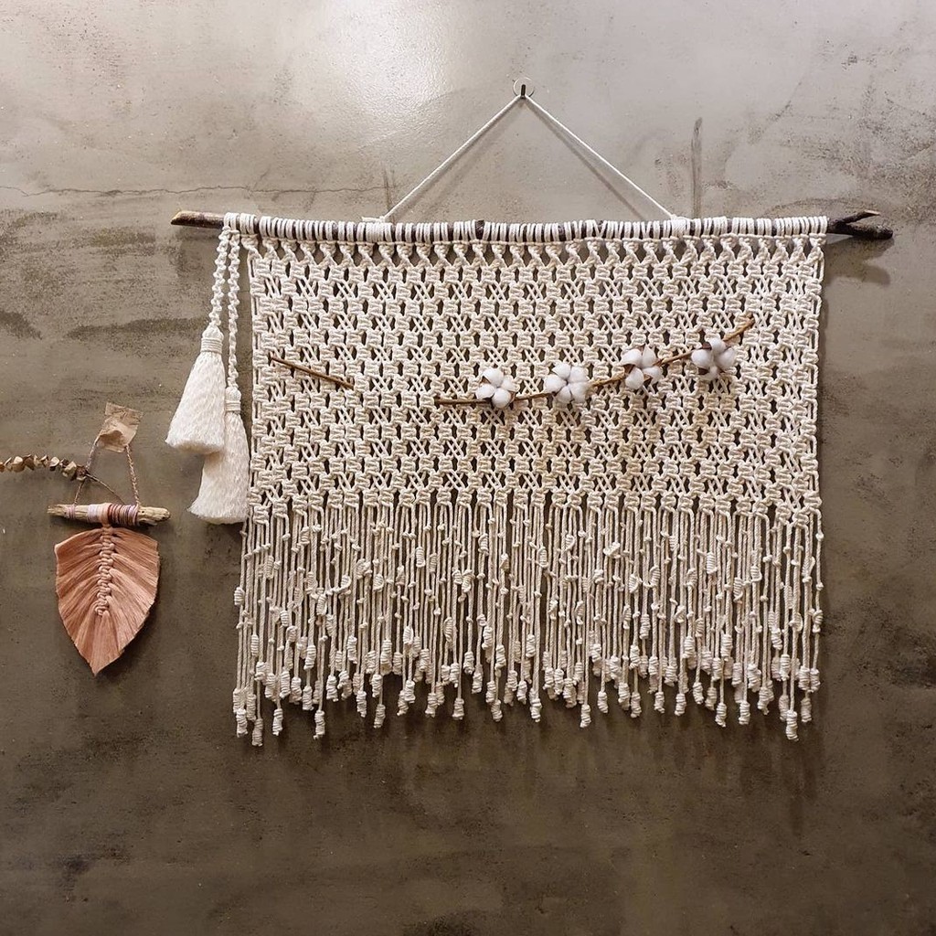 Jual Macrame wall hanging / makrame hiasan dinding 100x75cm | Shopee ...