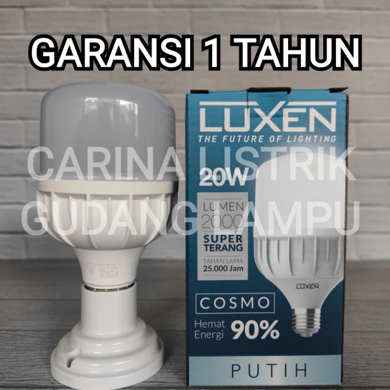 Jual Luxen Cosmo Lampu Bohlam Led Bulb W Watt Putih K Cool