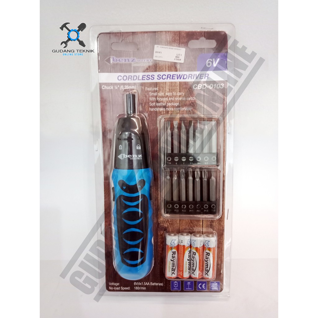 Jual Cordless Screwdriver / Obeng Cordless Baterai 6 V BENZ | Shopee ...