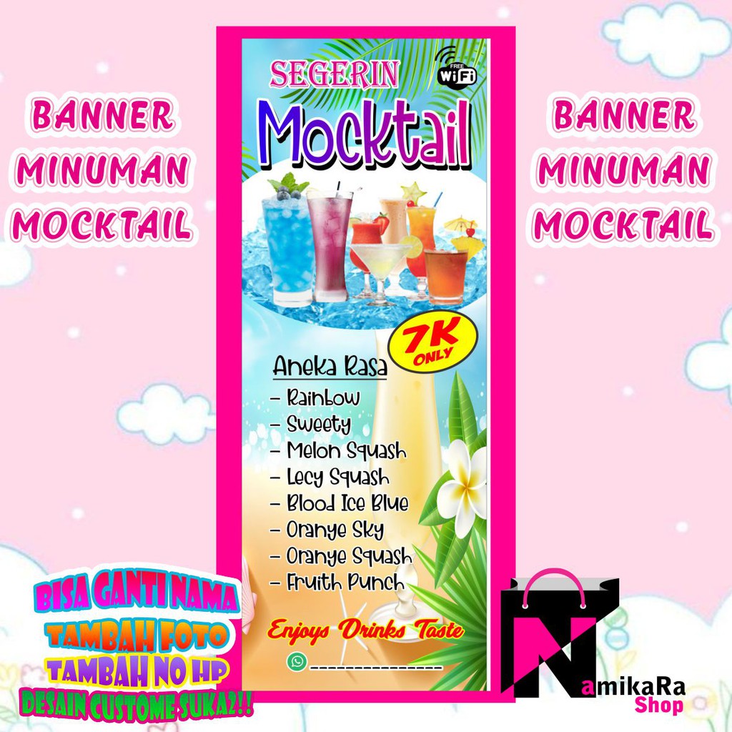 Jual Banner Spanduk Backdrop Minuman Moctail/Banner Minuman Moktail ...