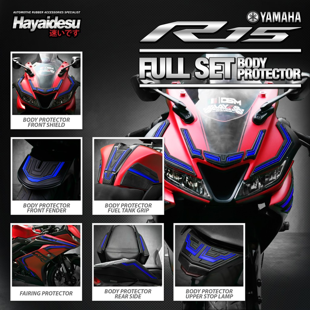 Jual Yamaha R15 V3 Body Protector Full Set Cover Hayaidesu | Shopee ...