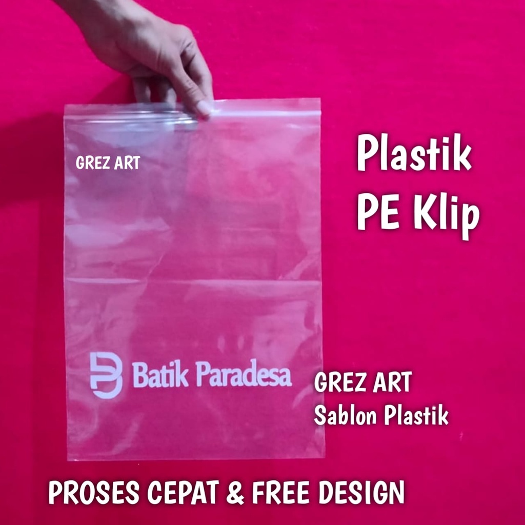 Jual Plastik Sablon Pe Klip Ziplock 30x40 Pe Klip Shopee Indonesia 