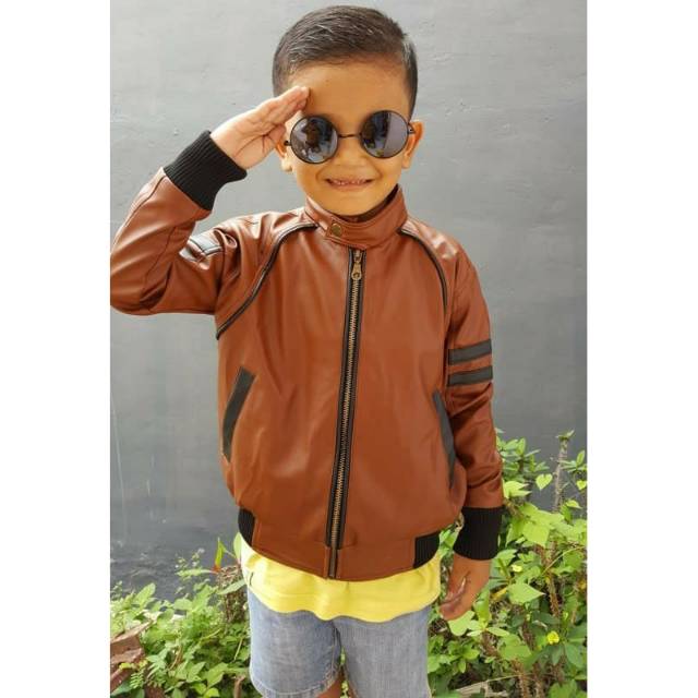 Jual JAKET KULIT ANAK LAKI LAKI/ JAKET KULIT MOTOR/ JAKET ANAK MURAH SE