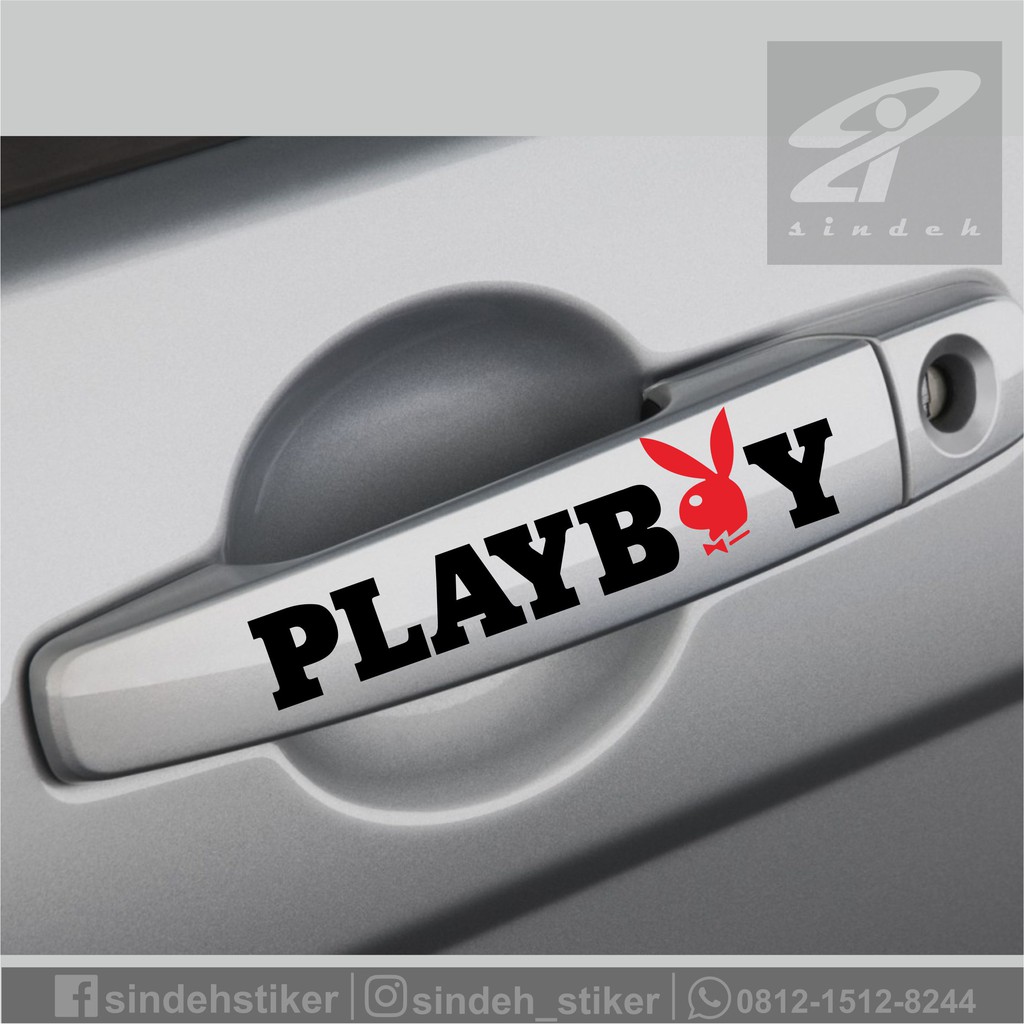 Jual Cutting Sticker Mobil Playboy Stiker Handle Mobil Keren Decal Stiker Keren Shopee Indonesia